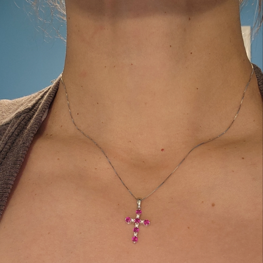 Silver Ruby Necklace - image 1